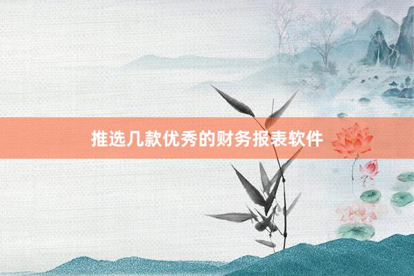 推选几款优秀的财务报表软件