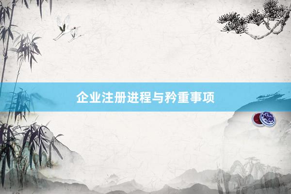企业注册进程与矜重事项