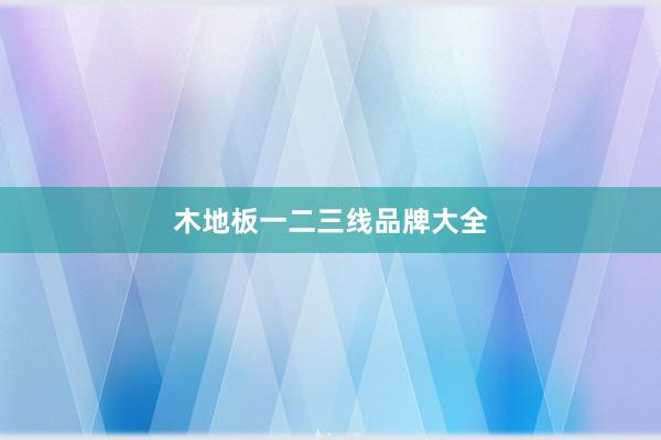 木地板一二三线品牌大全
