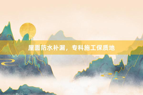 屋面防水补漏，专科施工保质地